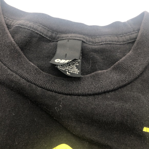 Men's Obey Short Sleeve Graphic TShirt Size Large Yellow Star Flower Graphics - Picture 9 of 16